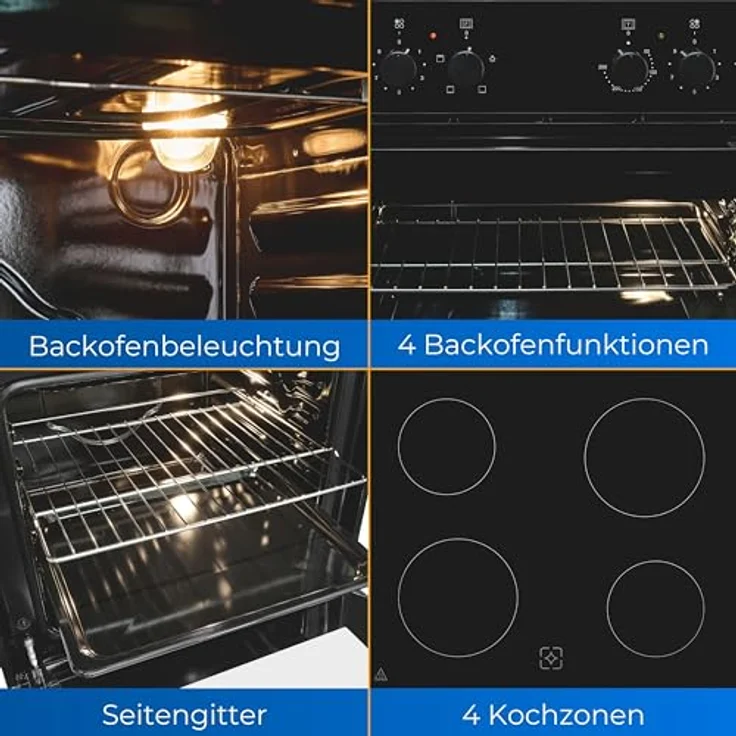 Exquisit Einbauherdset EHE246-020SET, schwarz, Kochfeld mit Ober- und Unterhitze – Bild 3