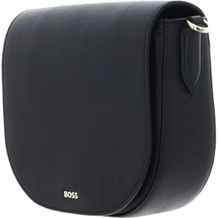 Hugo Boss Alyce Flap BM, elegante Saddle Bag aus genarbtem Rindsleder, schwarz, 21 x 8 x 19 cm – Bild 2