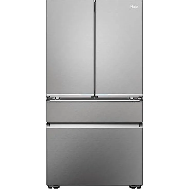 Haier French Door 90 SERIE 7 PRO HFW7918ENMP Kühl-Gefrierkombination/Total No Frost/Smart hON-App/Easy Access Gefrierschubladen spart bis zu 30% Energie/Leise nur 35 db(A) / Edelstahl Front