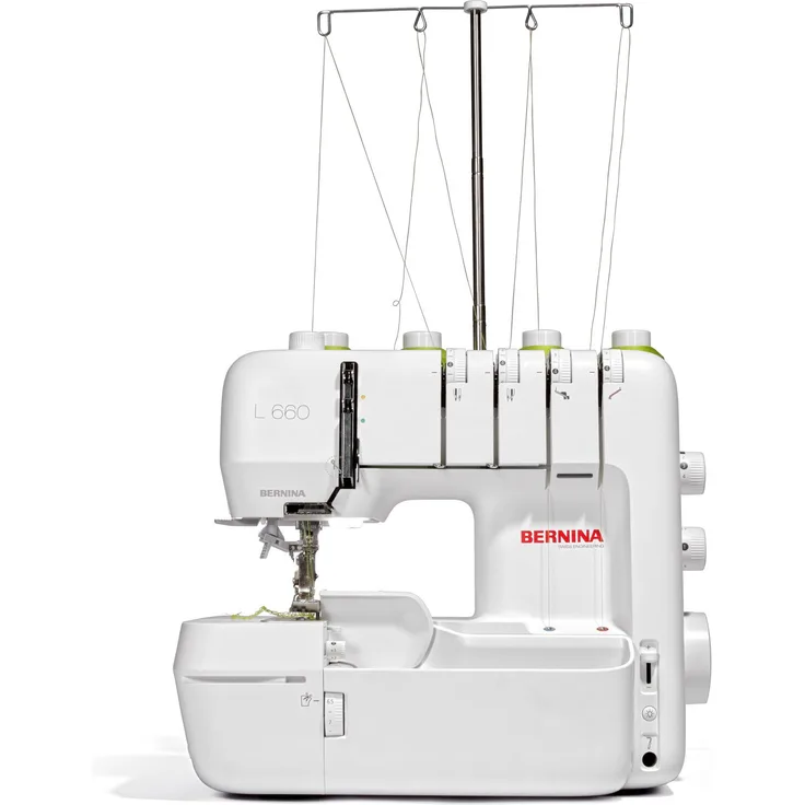 Bernina L 660 Overlock-Nähmaschine mit Lufteinfädler, Freihandsystem und Stichbreite 3-9 mm