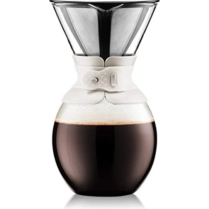 Bodum POUR über Kaffeemaschine (Permanent Filter, Spülmaschinenfest, 1,0 l/34 oz) ? Rot, glas, weiß, 1.5 L/51 oz – Bild 2