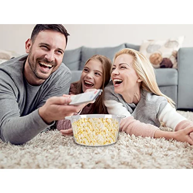 BEPER P101CUD050 Popcornmaschine, 700 W, Antihaftbeschichtung, Kochen mit Butter/Öl, drehbarer Schaufel aus Stahl, Deckel verwandelt sich in eine Schale, Löffel im Lieferumfang enthalten, Rot – Bild 5