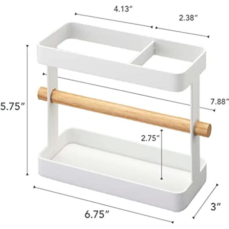 Yamazaki Utensilienhalter TOSCA, Küchen Organizer mit rutschsicherer Silikonmatte, Weiß – Bild 7