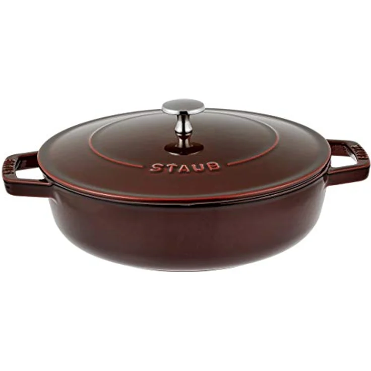 Staub Bräter mit Chistera, Induktionsgeeignet, Gusseisen, Grenadine, 24 cm, 1 Einheiten – Bild 2