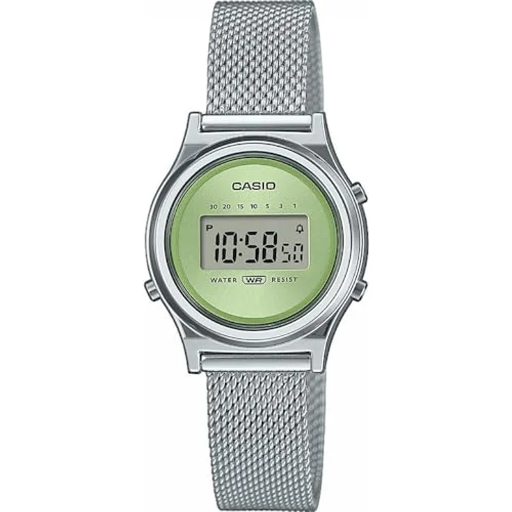 Casio Watch LA700WEM-3AEF, digitale Armbanduhr in Silber mit Stoppuhr und Alarm – Bild 1