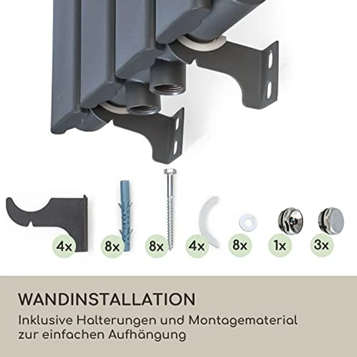 Blumfeldt Badheizkörper, Flachheizkörper Vertikal mit 380 W Thermostat, Wandheizung für Badezimmer & Wohnzimmer – Bild 3
