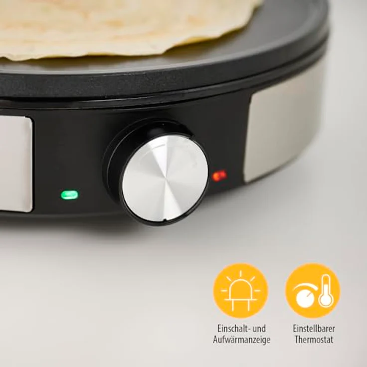 Tristar BP-2638 Crepe Maker, 1200, Edelstahl, Kunststoff, Schwarz, Silber – Bild 4