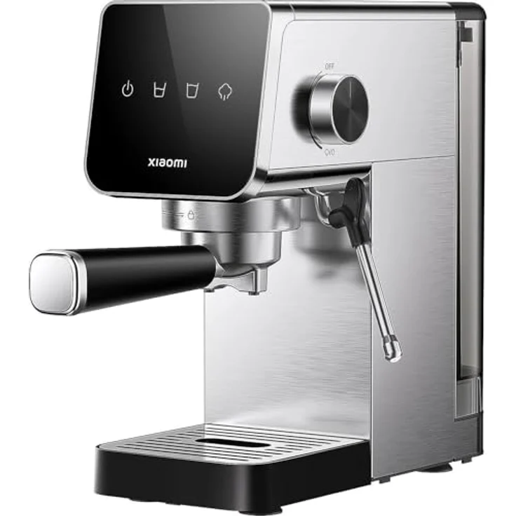 Xiaomi Halbautomatische Espressomaschine BHR9798EU, 20-Bar-Pumpe, Edelstahl, kompakte Bauweise mit Touchscreen und integriertem Tassenwärmer, grau/silber – Bild 3