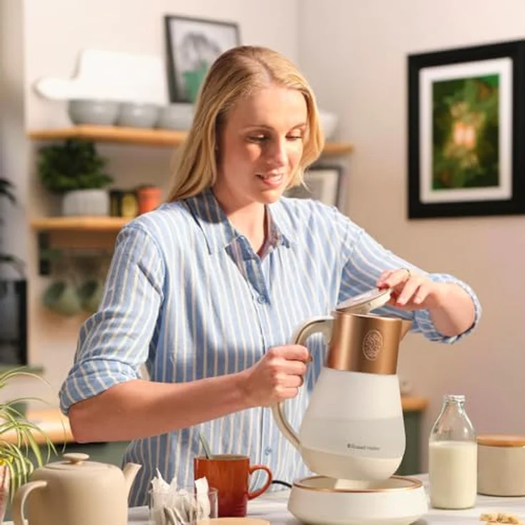 Russell Hobbs Wasserkocher Glas Calm [1,7L, Temperatureinstellung 40-100°, Innenbeleuchtung & beruhigende Klänge, Quiet-Boil-Technologie, Warmhaltefunktion, Digitaldisplay & Touch-Bedienung, 2400W] 27450-70 – Bild 5