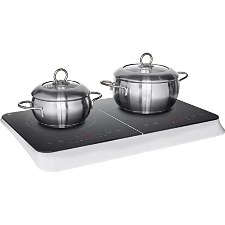 MEDION Doppel-Induktionskochplatte, 3500 Watt, Zwei Kochplatten, 10 Temperaturstufen, LED Display, MD18493, schwarz – Bild 2