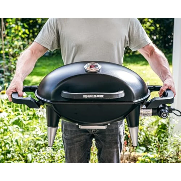 Rommelsbacher Tischgrill BBQ 4100/S, Set mit elektrischem Barbecue Grill und mobilem Grillwagen, silber – Bild 7