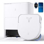 ECOVACS DEEBOT X5 Omni Saugroboter mit Wischfunktion, 12,800Pa Saugroboter, ZeroTangle Technologie, TruEdge™ Edge Mopping, 70℃ heißes Wasser Mop Waschen, Auto Anheben des Mopps, Selbstentleerung, Raumwunder in Weiß