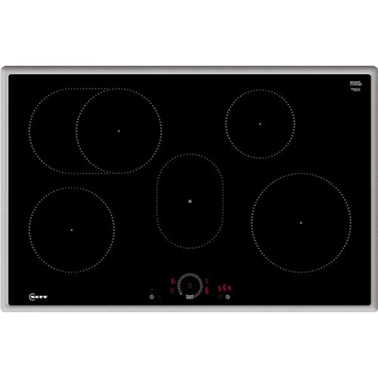 NEFF T58SHF1L0 Induktionskochfeld N70, autarkes Glaskeramik-Kochfeld 80 cm breit, Twist Touch, Home Connect, Smart Hood Automatic, Powerstufe, aufliegend, Schwarz