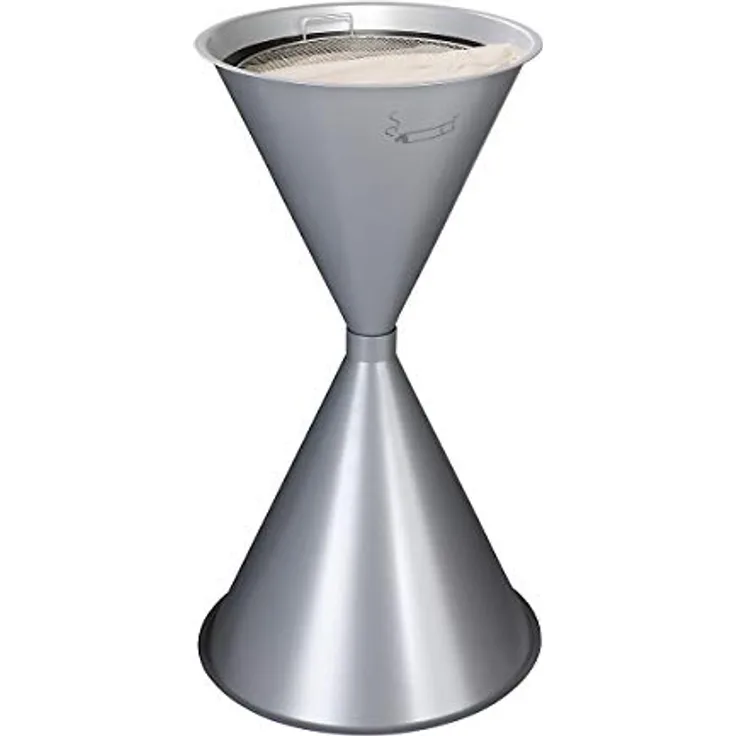 VAR | Kegelascher aus Metall | Stahlblech | pulverbeschichtet | silber
