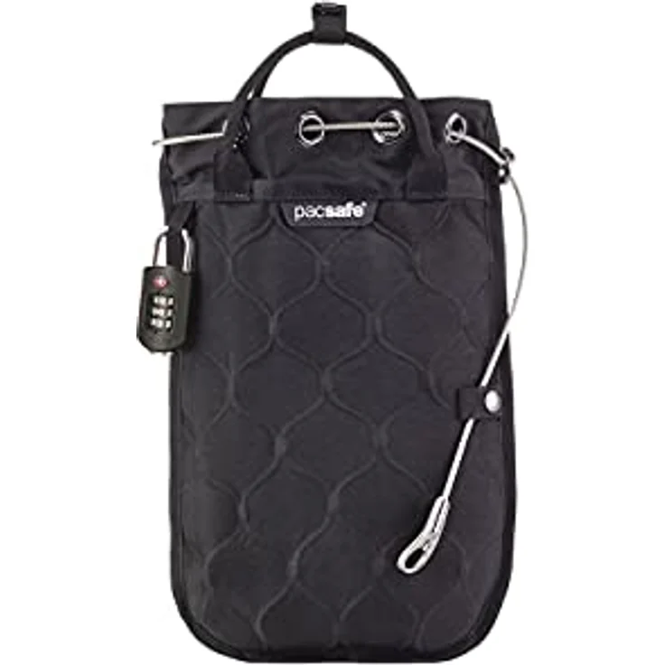 Pacsafe Travelsafe 3L GII - Mobiler Safe mit TSA-Zahlen Schloß, Trage-Tasche mit Anti-Diebstahl Technologie, 3 Liter Volumen, Schwarz/Black – Bild 1