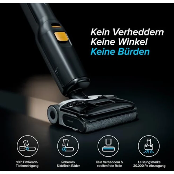 Roborock F25 XT, Kabelloser Nass-Trockensauger mit 20.000 Pa Saugleistung, Wischfunktion, 90°C Selbstreinigung, Heißluft-Trocknung, 180° Lie Flat, WLAN – Bild 2
