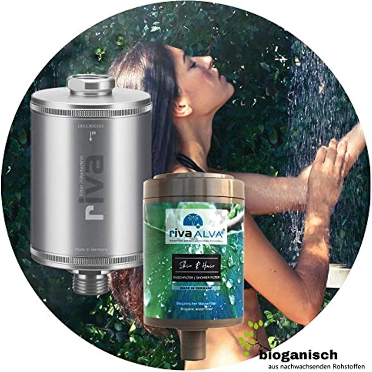 Riva rivaALVA Skin & Hair Duschfilter, Kartuschengehäuse aus nachwachsenden Rohstoffen, für reines Duschvergnügen – Bild 5