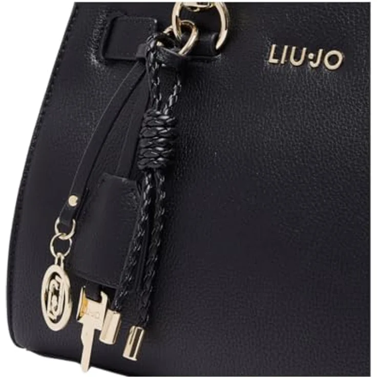 Liu Jo Handtasche Satchel, S, unifarben genarbt in Nero mit abnehmbarem Schulterriemen und Magnetverschluss – Bild 6