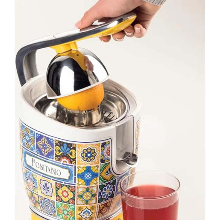 Ariete 413, Positano Zitruspresse, elektrische Zitruspresse mit professionellem Hebel, 2 Kegel für große und kleine Früchte, auslaufsicherer Ausguss, leiser Motor, professionelle Pressung, in Capri Blau. – Bild 2