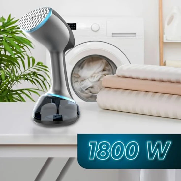 Cecotec 08510 Tragbare Dampfbürste, 1800 W, 360 ml Wassertank, 20 g/min Dampfleistung, Aufheizzeit 0,5 min, Schwarz und Blau – Bild 2
