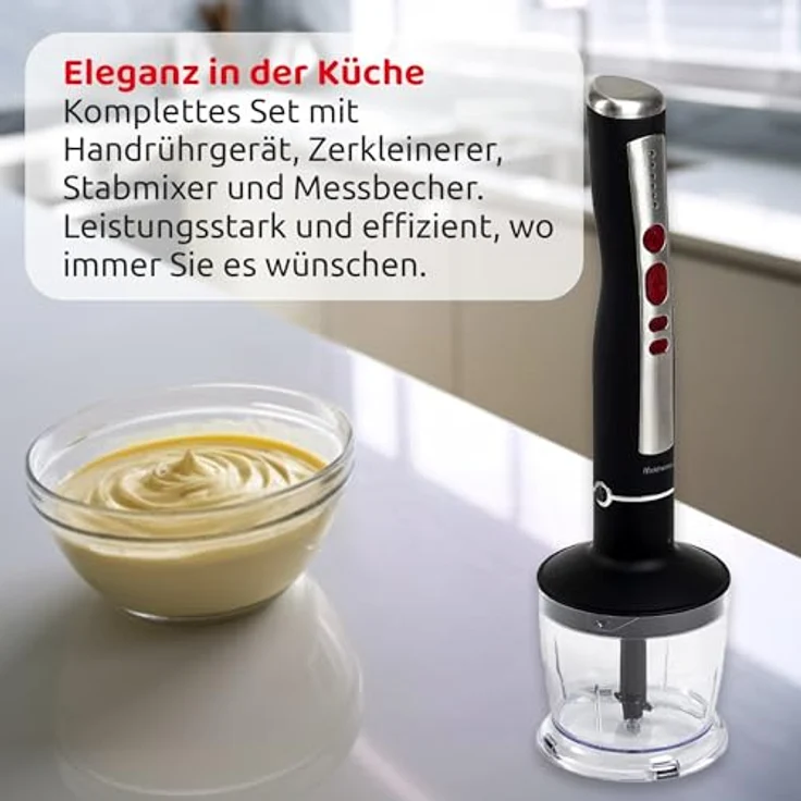 Melchioni 118420039 Mixer Tischmixer 200 W Schwarz, Edelstahl, Transparent, kabellose Freiheit und Vielseitigkeit – Bild 5