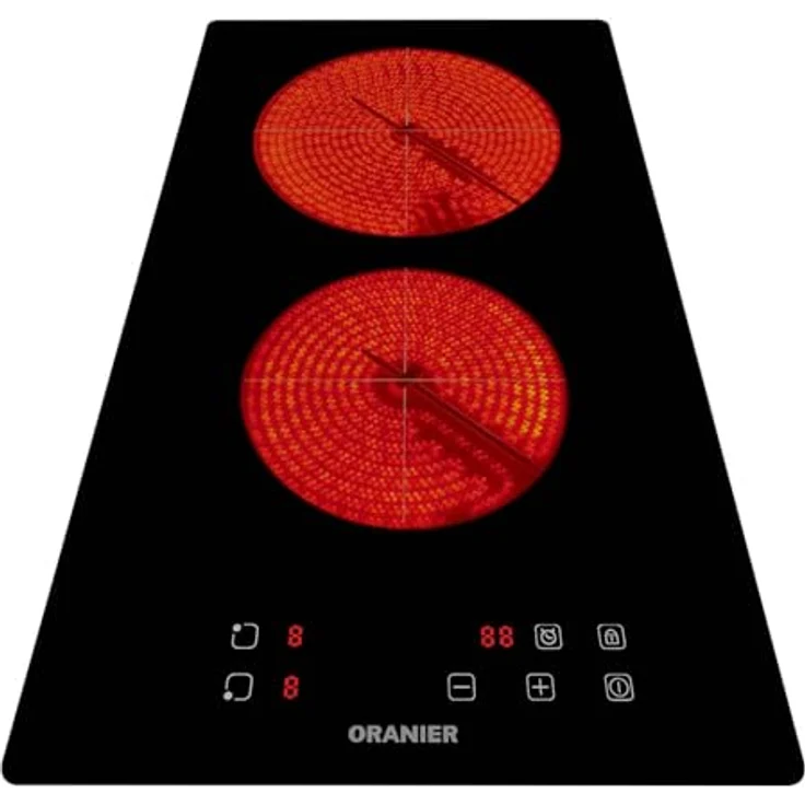 Oranier KFC131, 30 cm autarkes Domino Glaskeramikkochfeld mit 2 Kochzonen, Touch Control, roter LED-Anzeige, 9 Leistungsstufen & 2-facher Timerfunktion – Bild 4
