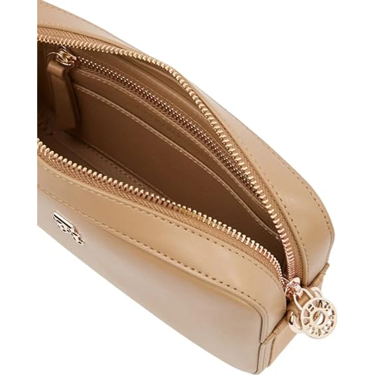 Tommy Hilfiger Umhängetasche TH DISTINCT CAMERA BAG, Damen Schultertasche, Safari Canvas, beige Innenfarbe, mit TH-Schmuckelement – Bild 2