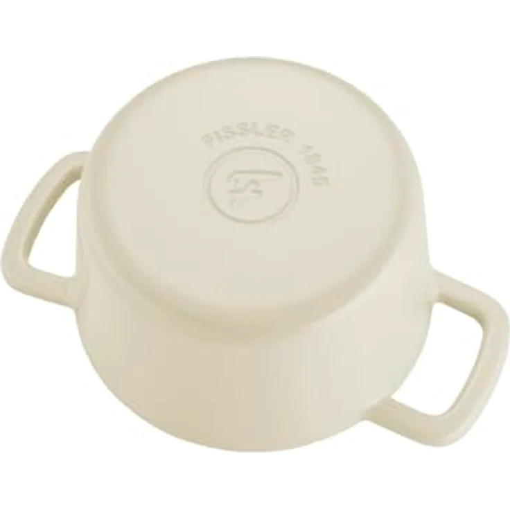 Fissler Moments Collection Emaillierter Gusseisen-Bräter, rund (Ø 20 cm) Cast-Iron Topf, Cocotte AromaStar-Funktion, Induktion – Elfenbeinweiß – Bild 4