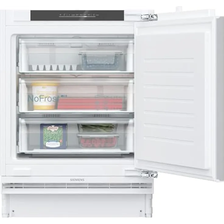 SIEMENS GU21NADE0 iQ500 Smarter Einbau-Gefrierschrank, Flachscharnier mit Softeinzug, 85 L Gefrieren, noFrost, freshSense - konstante Innentemperatur