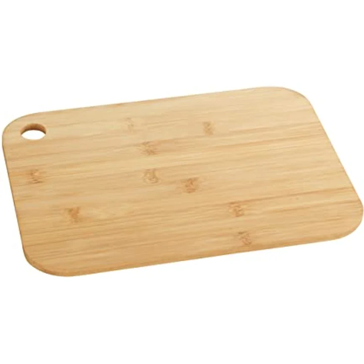 Wenko Schneidebrett Bambus M - Küchenbrett, Schneidbrett mit Griffloch, klingenschonend, Bambus, 28 x 0,8 x 20 cm, braun – Bild 2