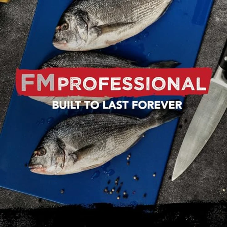 FMprofessional Schneidebrett Blau, Hygienisches Küchenbrett für Fisch, Großformat 45 x 30 cm, spülmaschinengeeignet – Bild 11