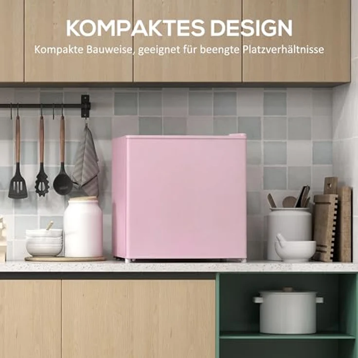 HOMCOM Mini-Gefrierschrank 35 L, freistehende Gefrierbox mit 5-stufiger Temperaturregelung und leisem Betrieb, rosa – Bild 4