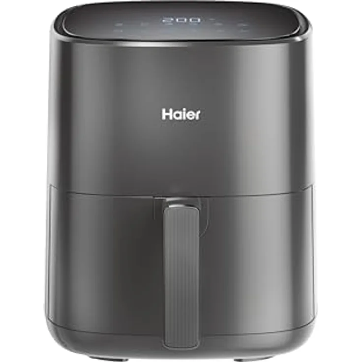 Haier Heißluftfritteuse mit LED Display I Airfryer mit 6 Programmen & 5L Volumen für 4 Personen I 1500W Fryer I Fritteuse Heißluft ohne Fett I spülmaschinenfest [HAF5P]