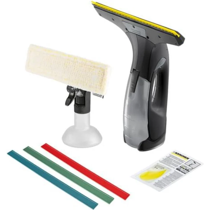 Kärcher WV2 Plus Multi Edition, Akku-Fenstersauger mit 3 farbigen Abziehlippen für streifenfreie Sauberkeit