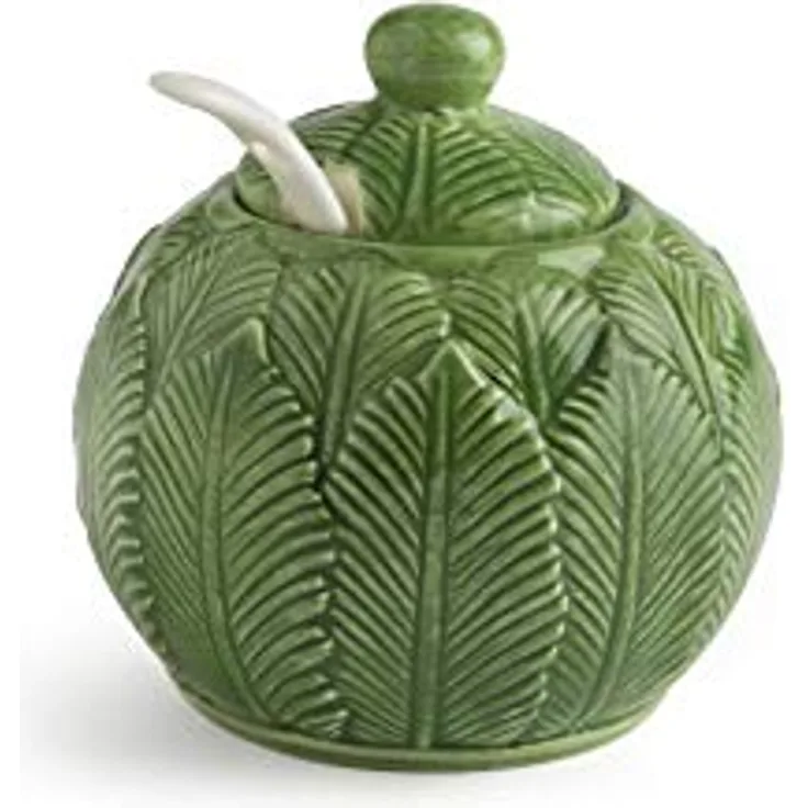 Excelsa Foliage Zuckerdose mit Löffel, Keramik