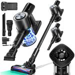 KESSER® Akku-Staubsauger 3in1 | Handstaubsauger ohne Beutel mit HEPA-Filter | Akkusauger bis 60 Min. Laufzeit + Fugendüse & Staubbürste | LED-Licht XL Staubbehälter für Hartböden Teppich Tierhaare