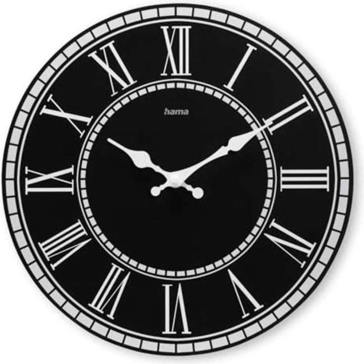 Hama Wanduhr "Rab", Vintage Wanduhr ohne Ticken, Ø 30 cm, Schwarz, geräuscharm – Bild 2