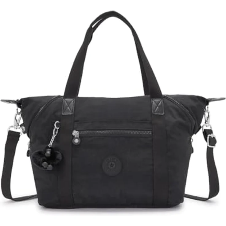 Kipling Basic Art Schultertasche, praktische Handtasche mit abnehmbarem Schultergurt, 44 cm, Schwarz – Bild 1
