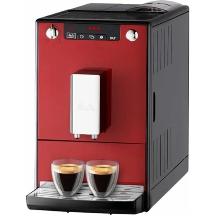 Melitta Caffeo Solo E950-104 Schlanker Kaffeevollautomat mit Vorbrühfunktion und integriertem Mahlwerk | 15 Bar | LED-Display | höhenverstellbarer Kaffeeauslauf | Herausnehmbare Brühgruppe | Rot – Bild 2