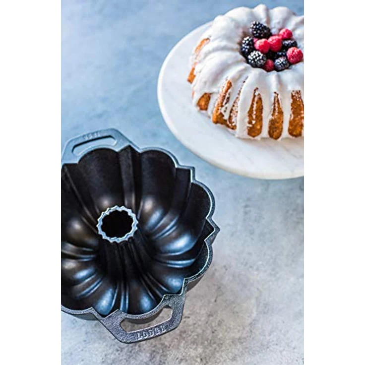 Lodge Legacy Series, geriffelte Kuchenform aus Gusseisen, vorgebrannt und langlebig – Bild 5