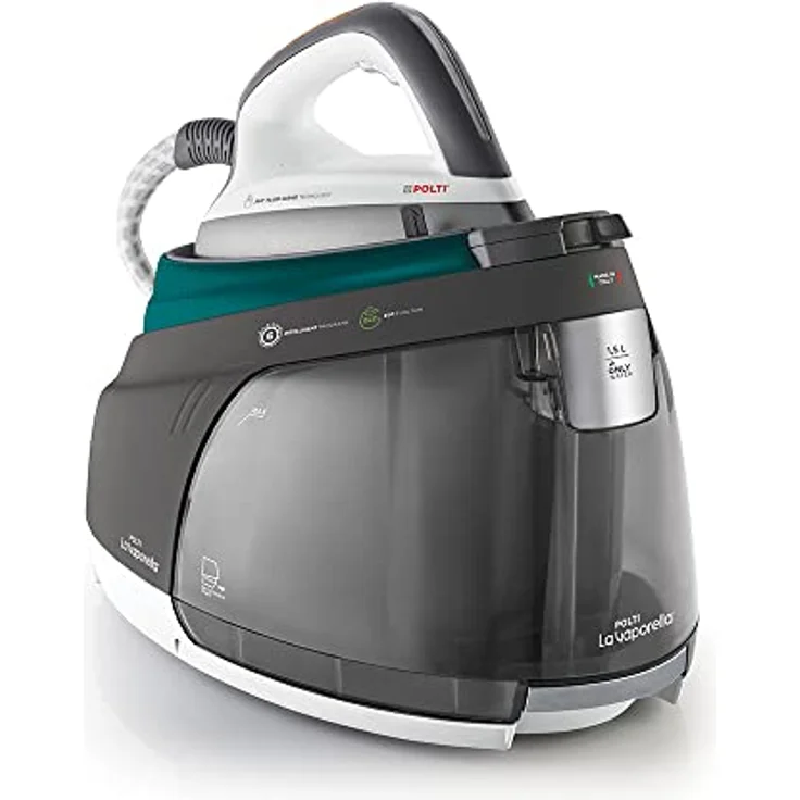 Polti La Vaporella XT120C Intelligentes Bügeleisen mit Kessel, ECO-Funktion, für Langlebigkeit, 8.5 bar, Steam Pulse 600 g, türkis/grau – Bild 1