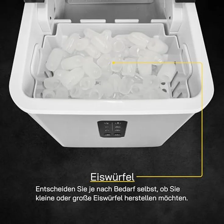 GUTFELS Eiswürfelbereiter ICE MAKER 4015 | Display | 12 kg in 24 h | 2 Eiswürfelgrößen | 1,2 kg Fassungsvermögen | 120 W | Eiswürfelschaufel – Bild 4