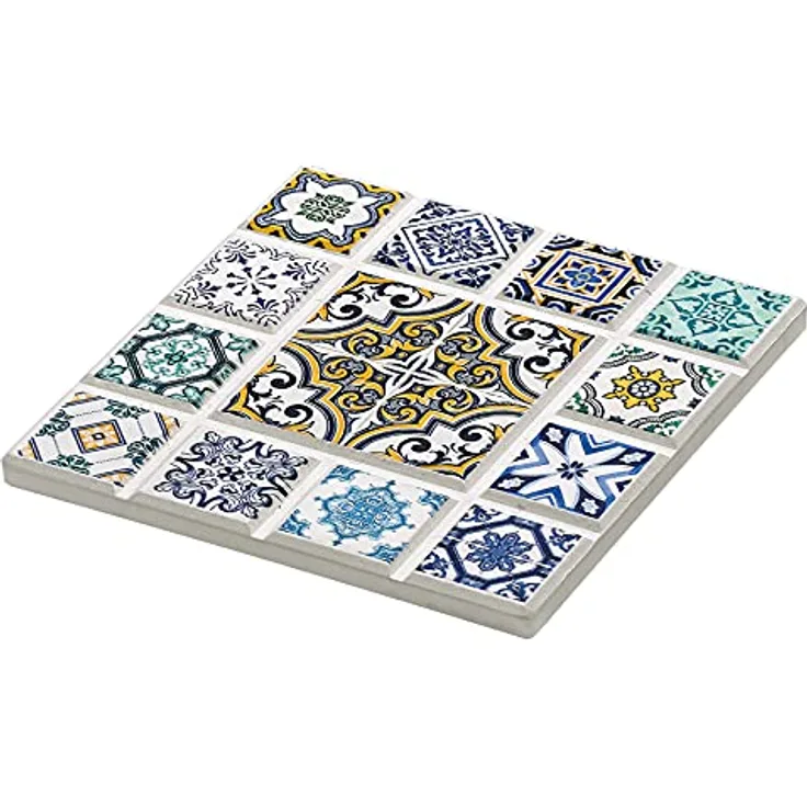 Zassenhaus Untersetzer Orientalisches Design Raute, Keramik, mit Rutschfestem Korkboden 16 x 16 x 1 cm