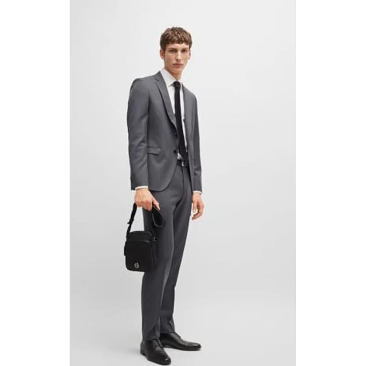 Hugo Boss B Icon NS Umhängetasche, 20.5 cm, schwarzes Recycled PET, verstellbarer Schultergurt mit Tragepolster, sicheres Reißverschlussfach – Bild 7