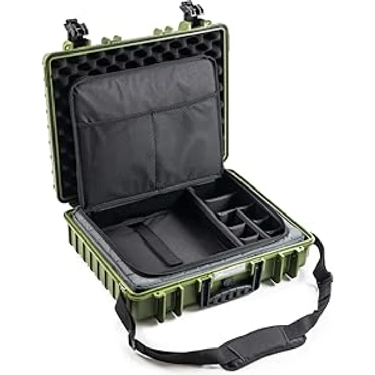B&W International B&W Transportkoffer Outdoor Typ 6040 - Bronze Grün, wasserdicht, staubdicht, bruchsicher, unverwüstlich, mit Laptoptasche – Bild 1