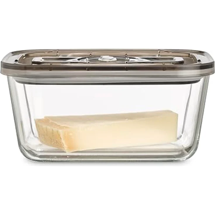 CASO VacuBoxx Eco L Vakuum-Frischebehälter 1500 ml für druckempfindliche und flüssige Lebensmittel BPA-frei hitzebeständig spülmaschinenfest gefriergeeignet – Bild 1