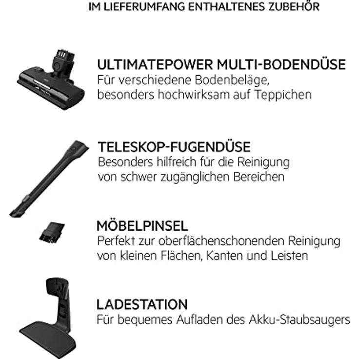 AEG ULTIMATE 5000 ANIMAL AS52AB18UG Akku-Staubsauger / 2in1 / leise 79 dB(A) / 58 % Recyclingmaterial / bis zu 45 Min. Laufzeit / Automatik / freistehend / Tierhaarentfernung / inkl. Zubehör / grau – Bild 2