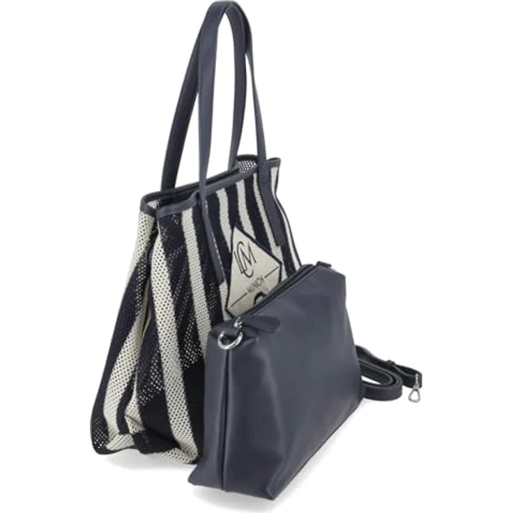 L.Credi Rima Schultertasche, 39 cm, blau, 100% Polyester, 39 x 16 x 34 cm – Bild 4
