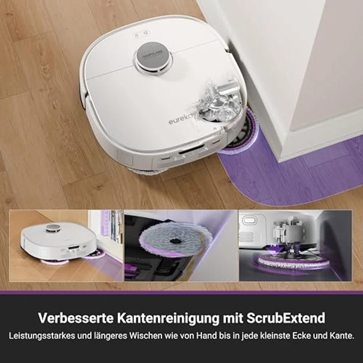 EUREKA J15 Pro Ultra Saug- & Wischroboter + All-in-One-Station (Selbstreinigung, 16200Pa, LDS Navigation, Hinderniserkennung, Anti-Haarverhedderung, ideal gegen Tierhaare, App- & Sprachsteuerung) – Bild 4
