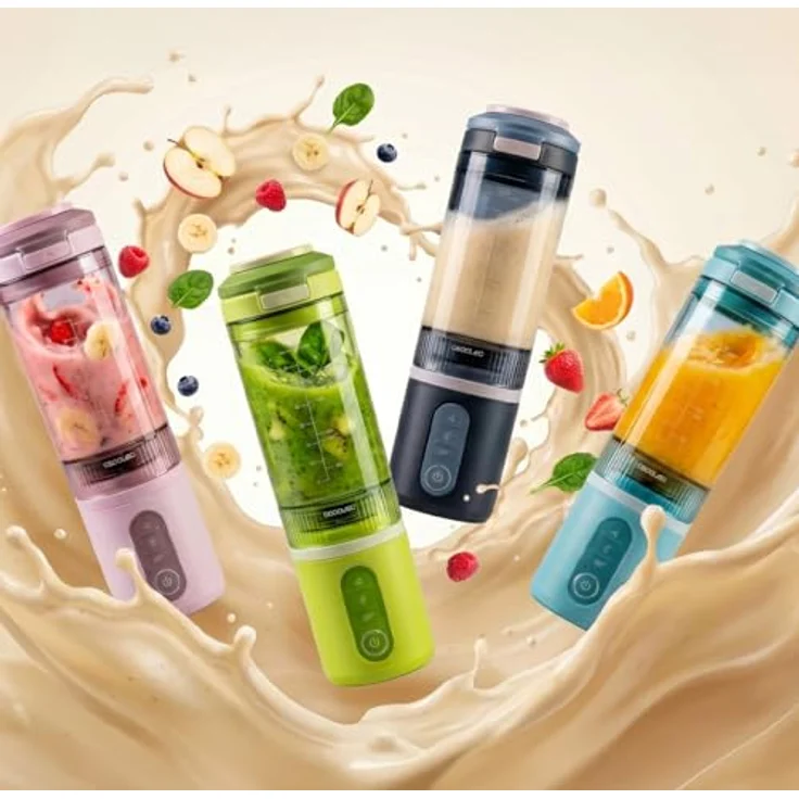 Cecotec Personal Blender Power Titanium Shake2Go Candy, 180 W, BPA-freier 600 ml Tritan-Becher, 3 Automatikprogramme, kompakt und tragbar – Bild 6